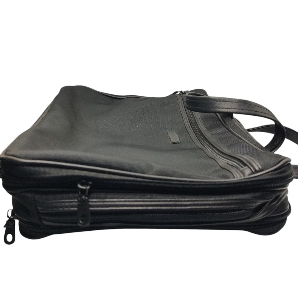 Modella‎ Travel Bag Organizer Makeup Black Canvas Three Sections Multi Pockets